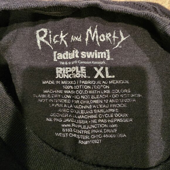 Ripple Junction Brand Black Rick and Morty T-Shirt, Size XL - Picture 4 of 4